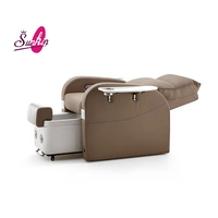 Fauteuil de pédicure professionnel à succès avec siège inclinable, système de jets sans tuyauterie à drainage automatique, en cuir PU, pour spa des pieds