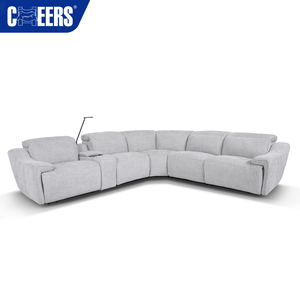 ชุดเฟอร์นิเจอร์ห้องนั่งเล่นผ้าหรูหราปรับแต่งได้ MANWAH CHEERS โซฟาปรับเอนรูปตัว L - Product Image 3