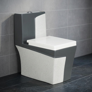WC monobloc moderne en céramique blanche Vistaar à réservoir encastré et double chasse, à poser au sol - Product Image 4
