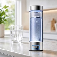 Bouteille d'eau hydrogénée portable 6000 Ppb, gobelet en verre SPE PEM, rechargeable par USB, pour les voyages et la maison