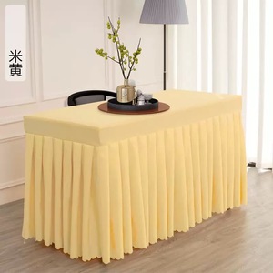 Couverture de table personnalisée en spandex tissé en polyester 100% de 6 pieds carrés pour mariages événements hôtels application de marque lavable personnalisée - Product Image 1