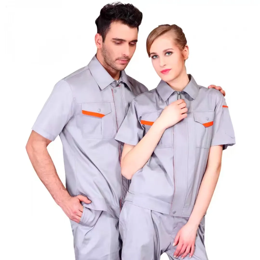맞춤형 정비사 남성 여름 반팔 셔츠 작업장 노동 보험 유니폼 재킷 엔지니어링 의류