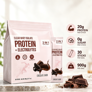 Clear <span class=keywords><strong>Whey</strong></span> Isolate & Electrolyte Powder, Mezcla de Bebida para Recuperación Post-Entrenamiento Sin Azúcar, 30 Sobres (900g) - Product Image 1