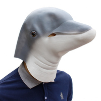 Masque d'animal réaliste en latex dauphin parodie couvre-chef Costume de fête Cosplay Halloween masque d'animal adulte bricolage masque en silicone réaliste
