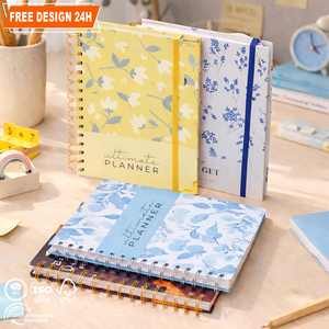 Fournitures de bureau : Carnet de notes A5 personnalisé, agenda hebdomadaire non daté, papier offset, spirale dorée, pour étudiants - Product Image 1