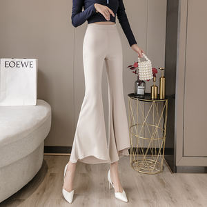 Moda <span class=keywords><strong>Fit</strong></span> tinta unita elasticità vita alta Casual <span class=keywords><strong>Slim</strong></span> elegante <span class=keywords><strong>donna</strong></span> <span class=keywords><strong>pantaloni</strong></span> svasati - Product Image 2