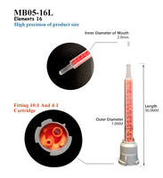 MB05-16L Tube mélangeur statique jetable Quadro rouge, double adhésif, buses de mélange en plastique pour colle polypropylène MMA