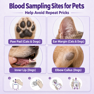 Medidor de Glucosa en Sangre Veterinario Portátil AdvallTech para Perros y Gatos, Rápido (5 Segundos), con Certificación CE, Monitor de Diabetes para Mascotas - Product Image 4