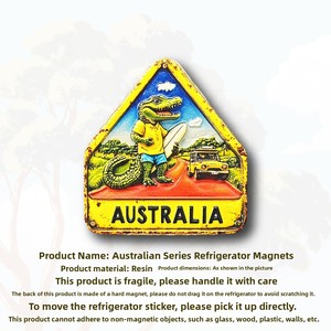 Imán de Refrigerador con Diseño de Cocodrilo Surfista Australiano, con la Esencia Poética de una Persona China, Adhesivo Magnético 3D, Recuerdo de Viaje, Regalo - Product Image 4
