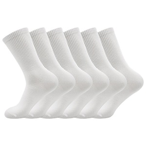 Calzini Casual Unisex in Cotone Pettinato a Tinta Unita con Lunga Fascia in Gomma, Assorbenti, Bianchi, per Primavera/Estate - Ideali per il Commercio Transfrontaliero - Product Image 1