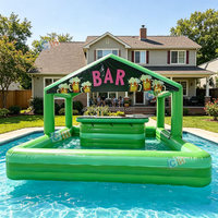Bar gonflable personnalisé pour piscine, tente de bar gonflable, grande tente de bar aquatique gonflable avec toit pour divertissements en extérieur