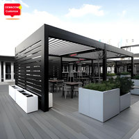 Yüksek Kaliteli Alüminyum Alaşımlı Pergola, Özel Ölçülü Hava Koşullarına Dayanıklı Panjurlu, Bağımsız Pergola, Ev Havuzu Kenarı için Yağmur Geçirmez Çatı