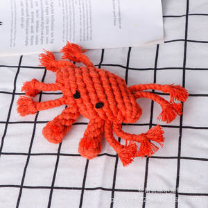 Pet pamuk halat oyuncak el örgü karikatür hayvan köpek oyuncaklar diş bileme ve temizlik köpek Bite tasma - Product Image 4