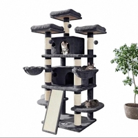 Nouvel Arbre à Chat Géant Moderne Multi-Niveaux de Luxe, Griffoir en Panneaux de Particules, Nouvelle Génération d'Arbre à Chat pour Animaux