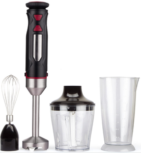 便携式不锈钢浸入式搅拌机，带打蛋器，可调速，快速搅拌，防溅保护，可制作冰沙 - Product Image 1