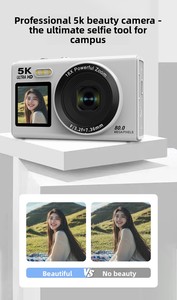 Appareil photo numérique portable HD 5K à double écran avec capteur CCD de 80,0 millions de pixels pour micro-vlogging et photographie, idéal pour les étudiants et les selfies - Product Image 6