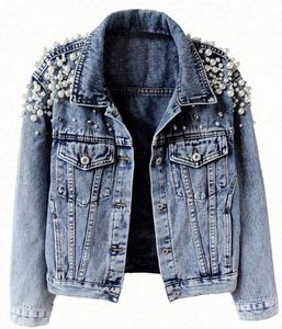 Customized Print Embroidery LOGO Studded Rivet Pearl Plus Size Eco-Friendly Lightweight Breathable <b>Wedding</b> <b>Women</b> Denim <b>Jacket</b> - Product Image 2