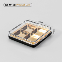 Palette ombre à paupières puissance personnaliser emballage paillettes forme maquillage 4 casseroles en aluminium spectacle pour les yeux Palette emballage