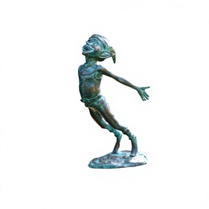 Statue de fée artisanale en patine verte antique, décoration pour jardin et ferme, articles pour événements - Product Image 1
