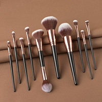 DailyQueen Ensemble de pinceaux de maquillage cosmétique végétalien professionnel noir doux 10 pièces Kit de fard à paupières avec échantillon gratuit Logo personnalisé