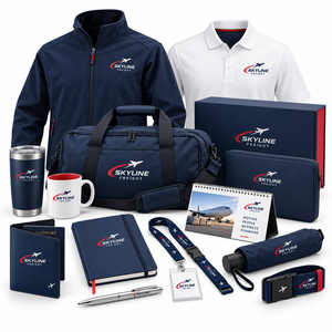 Airline Cargo Company Crew Uniform Set Softshell Jacket Polo Shirt Duffel Bag Tumbler Badge <b>Holder</b> Luggage Strap Gift Box - Product Image 1