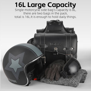 WEST BIKING 16L大容量自転車パニアーバッグPUレザー防水耐久性のあるインナーメッシュポケットバイクリアラックバッグ - Product Image 2