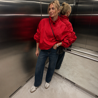 Manteau Trench Chic d'Hiver pour Femme, Manches Longues, Col Montant, Veste Simple Boutonnage, Coupe-Vent Rouge Élégant pour Femme