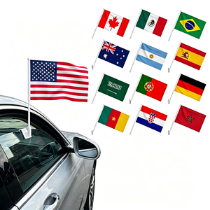Bandiera Nazionale per Finestrino Auto con Asta in Legno, Resistente ed Ecologica in Poliestere, Design Personalizzato per Eventi Sportivi e Tifosi di <span class=keywords><strong>Calcio</strong></span> - Product Image 2