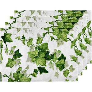 ชุดที่รองจานหนังพียูผ้าลินินเทียมสองชั้นแบบย้อนกลับ4ชิ้นทนความร้อนทำจากจีนสำหรับงานแต่งงานงานวันฮาโลวีน - Product Image 2