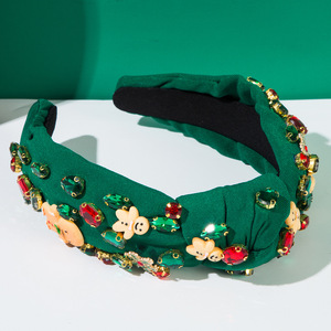Fasce per Capelli Natalizie alla Moda con <span class=keywords><strong>Fiori</strong></span> in Strass Intrecciati in Poliestere Stile Europeo-Americano per Donne e Ragazze Halloween - Product Image 4