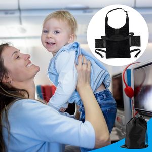 Portable Airplane Hammock For Children Foldable Travel Footrest Black Memory Foam Seat Cushion One Person Use - Product Image 3