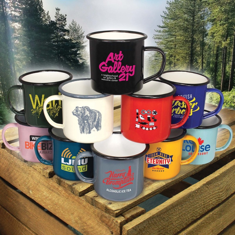 Drum Shape Enamel Campfire Cups Mugs