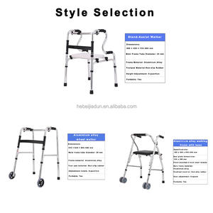 Déambulateur pliable en alliage d'aluminium avec siège et roues, réglable sur 5 vitesses, pour personnes âgées, usage domestique - Product Image 4