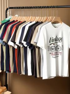 เสื้อยืดวิ่งแขนสั้นผ้าคอตตอนผสมสไตล์วินเทจทรงหลวมราคาประหยัดสำหรับผู้ชาย จัดจำหน่ายโดยร้านเจียงหู สำหรับการค้าต่างประเทศและข้ามพรมแดน - Product Image 6