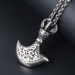 Crescent Axe Pendant <b>Titanium</b> Steel Geometric Design Themed Necklace Everyday Wear SP440 - Product Image 4