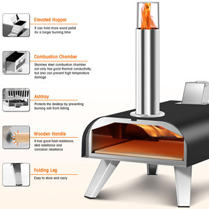 <span class=keywords><strong>Four</strong></span> à <span class=keywords><strong>pizza</strong></span> moderne à granulés de bois professionnel, compact, 12 pouces, chauffage rapide - Product Image 5