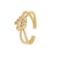 Bague de Nail Art de Luxe Nouvelle Tendance pour Célébrités Internet, en Tungstène et Zircon Micro-incrusté, Motif Ciel Étoilé Joker