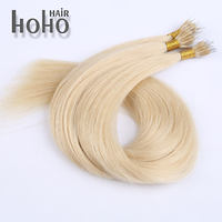 Ekstensi Rambut Nano Ring Terlaris Alami Silky Cuticle Aligned Kinky Remy Pirang Muda Grosir Salon Jiffy Hair