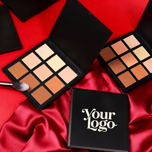 Palette de fond de teint minéral 9 couleurs en gros Palette de <span class=keywords><strong>contour</strong></span> de maquillage en poudre pressée imperméable avec Palette de bronzage surligneur - Product Image 3