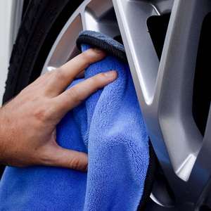 High Quality 400gsm Knitted <b>Microfiber</b> Solid Color Square/Rectangle Car Drying <b>Towel</b> Quick-Dry Home Use - Product Image 3