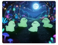 Figurines de chien Bichon Frisé miniatures en résine phosphorescente en gros pour maisons de poupées, jardins féériques et décorations d'intérieur
