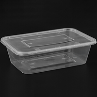 Boîte jetable carrée en plastique recyclable de 1000ml pour aliments avec couvercle en pp du fabricant chinois