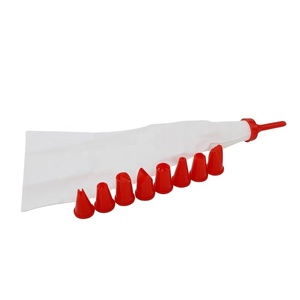 12 pollici rosso creativo cottura pasticceria strumenti di decorazione della torta fai da te 8 ugelli set sacchetto di tubazioni di glassa biodegradabile in silicone - Product Image 2