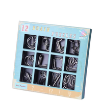 Jouets éducatifs IQ Zhihuil, ensemble de 12 puzzles en fil métallique, jeu de réflexion, jeu de réflexion IQ, jeu de déverrouillage, pour les enfants de 5 ans et plus, unisexe
