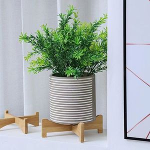 Bamboo Flower <b>Pot</b> Tray Square Minimalist Desktop Indoor Plant <b>Stand</b> for Potted Plants Greenery - Product Image 3