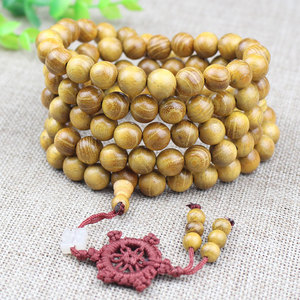 Perles de prière bouddhistes en bois de santal, 108 perles, diamètre 10 mm, collier en bois unisexe, bijoux de cérémonie religieuse - Product Image 1