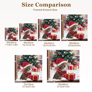 Decorazioni Natalizie dal Produttore Originale, Ornamenti Natalizi Personalizzati, Kit Creativi <span class=keywords><strong>per</strong></span> <span class=keywords><strong>Adulti</strong></span> e Bambini, Giocattoli <span class=keywords><strong>per</strong></span> Disegnare Gatti Natalizi, Pittura con Perle - Product Image 5