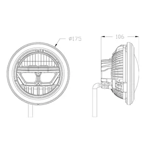 Farol de 7 polegadas compatível de alto desempenho, feixe selado alto/baixo, linha de corte, farol redondo DRL