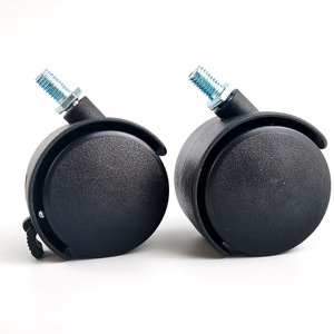 Furniture Casters Plastic Polyurethane Wheel Threaded Stem Plain Bearing Durable Minimalist Design - Product Image 2