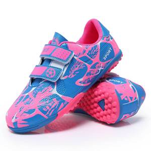 Chaussures de football pour enfants garçons, printemps, maille synthétique, semelle extérieure en caoutchouc, semelle intermédiaire en EVA, coupe basse, fermeture Velcro, crampons de sport - Product Image 1
